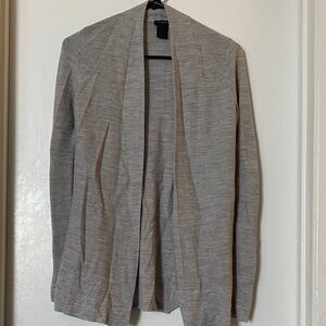 Ann Taylor Light Gray Knit Cardigan